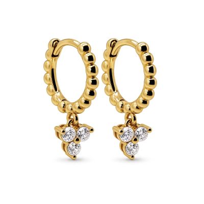 Hinged Hoops Celeste Zirconia Triple Flower