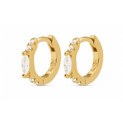 Hinged Hoops Oval Zirconia Dots