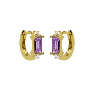 Hinged Hoops Mira Zirconia Lavender 12MM