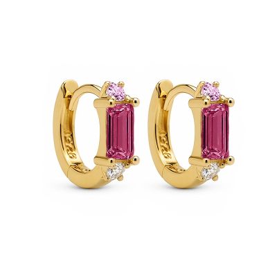 Hinged Hoops Mira Zirconia Ruby Red 12MM