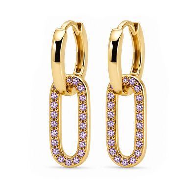 Hinged Hoops Inez Zirconia Double Lavender