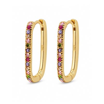 Hinged Hoops Zirconia Round Square 20MM Colors