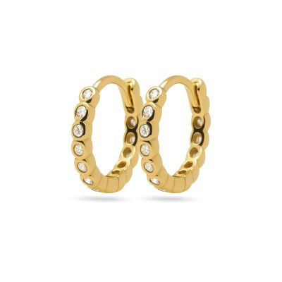 Hinged Hoops Missy Zirconia Dots 11MM