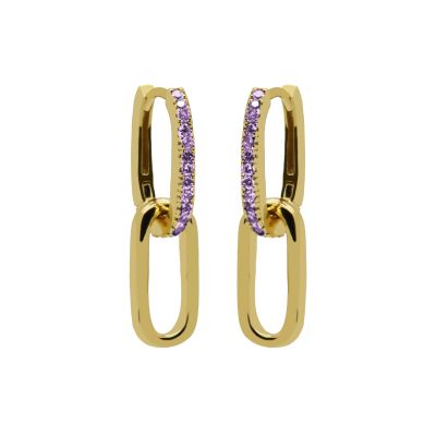 Hinged Hoops Densely Zirconia Lavender