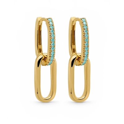 Hinged Hoops Densely Zirconia Turquoise