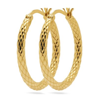 Hinged Hoops Croco 30MM