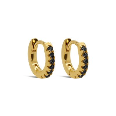 Hinged Hoops Zirconia Beau 10MM Black