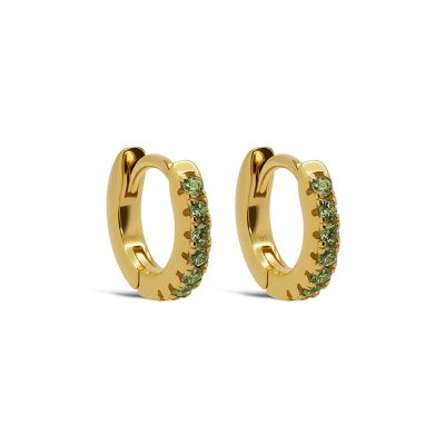 Plain Hinged Hoops Beau Olive Green 10MM
