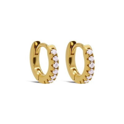 Hinged Hoops Zirconia Beau Opal White 10MM