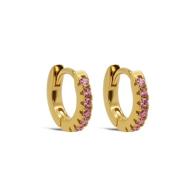 Hinged Hoops Zirconia Beau 10MM Wine Red