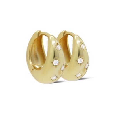Hinged Hoops Stelly Zirconia Stars 15MM