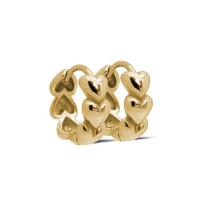 Hinged Hoops Sare Hearts 14MM