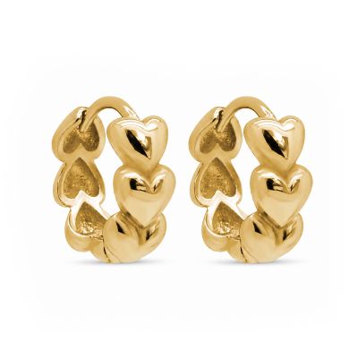Hinged Hoops Sare Hearts 14MM