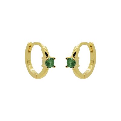 Hinged Hoops Uma Zirconia 12MM Emerald Green