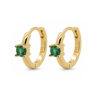 Hinged Hoops Uma Zirconia 12MM Emerald Green