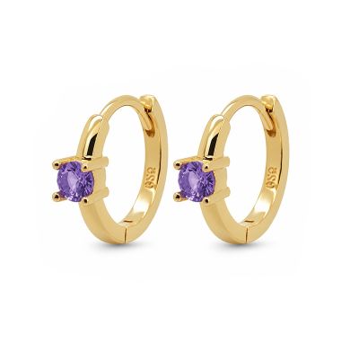 Hinged Hoops Uma Zirconia 12MM Lavender