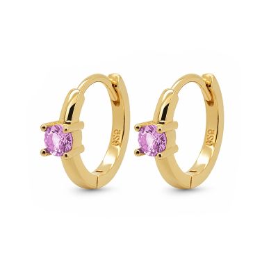 Hinged Hoops Uma Zirconia 12MM Pink