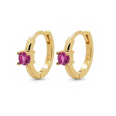 Hinged Hoops Uma Zirconia 12MM Ruby Red