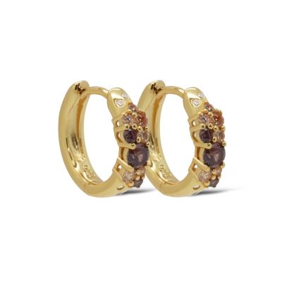 Hinged Hoops Zirconia Nira Chocolat 12MM 