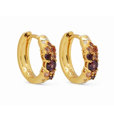 Hinged Hoops Zirconia Nira Chocolat 12MM 