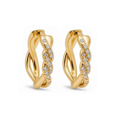 Hinged Hoops Loulou Twisted Zirconia 14MM