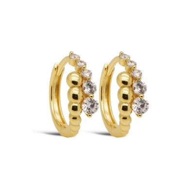 Hinged Hoops Lora Zirconia Double Row 16MM