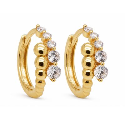 Hinged Hoops Lora Zirconia Double Row 16MM