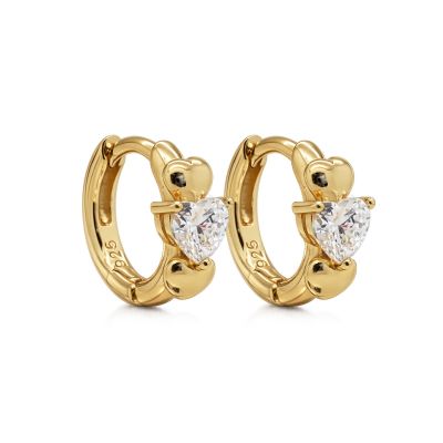Hinged Hoops Zirconia Fia Heart 12MM