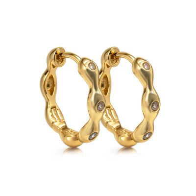 Hinged Hoops Zirconia Saphira 15MM