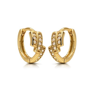 Hinged Hoops Lison Zirconia Rows 10MM