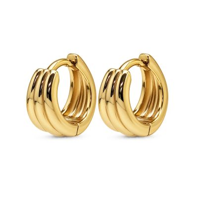 Hinged Hoops Estée Ribbed 12MM