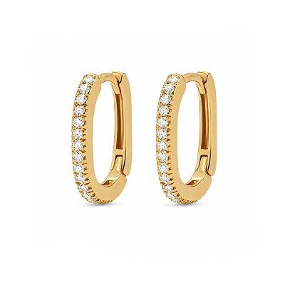 Hinged Hoops Round Zirconia Square 12MM