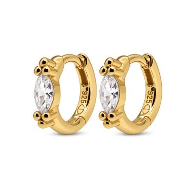 Hinged Hoops LAUREL Marquise Oval  12MM