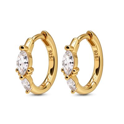 Hinged Hoops LUCILE Oval Zirconia 16MM