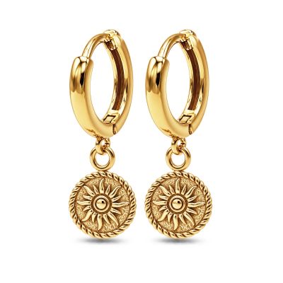 Hinged Hoops Sun Coin