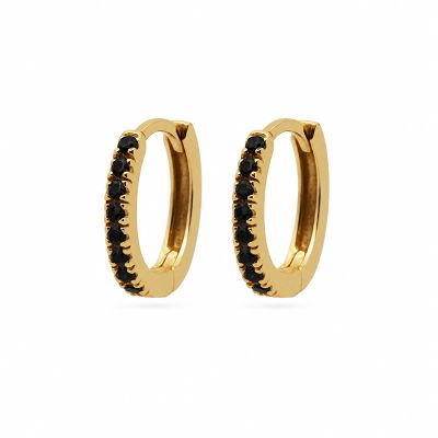 Hinged Hoops Zirconia Black 13MM