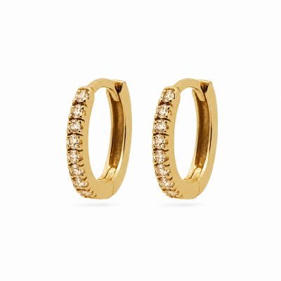 Hinged Hoops Zirconia Champaign 13MM