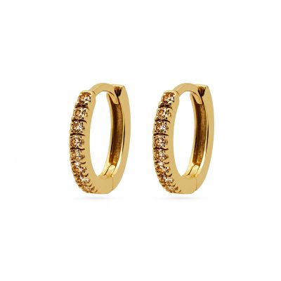 Hinged Hoops Zirconia Caramel 13MM