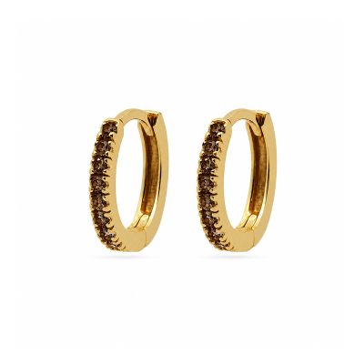 Hinged Hoops Zirconia Chocolat 13MM