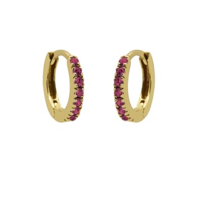 Hinged Hoops Zirconia Ruby Red 13MM