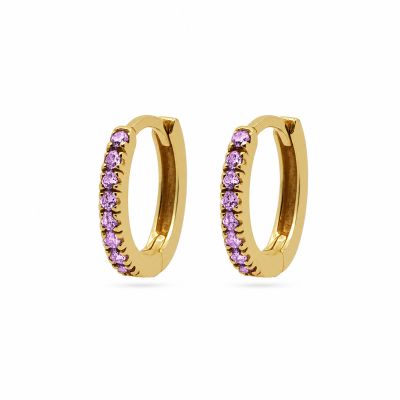 Hinged Hoops Zirconia Lavender 13MM