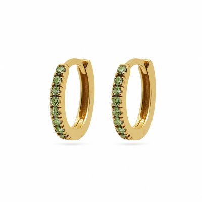 Plain Hoops Round OLIVE GREEN Zirconia 13MM