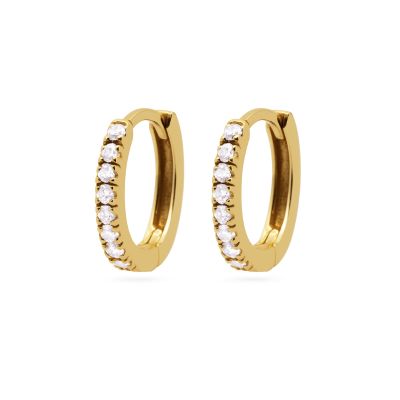 Hinged Hoops Zirconia Opal White 13MM