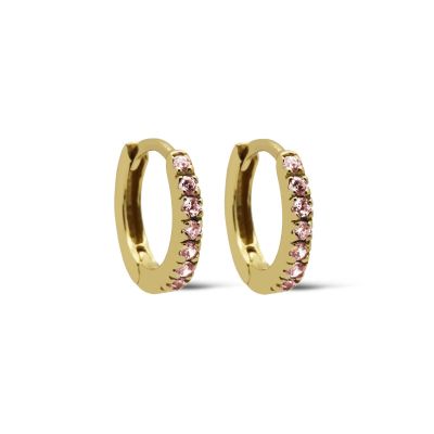 Hinged Hoops Zirconia Salmon 13MM