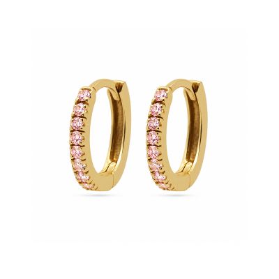 Hinged Hoops Zirconia Salmon 13MM