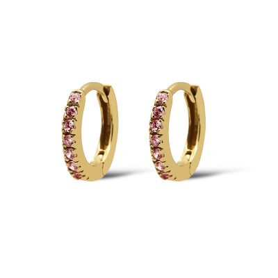 Hinged Hoops Zirconia Wine Red 13MM