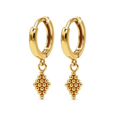 Hinged Hoops Dots Diamond
