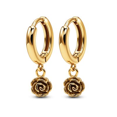 Hinged Hoops Symbols Flower Rose