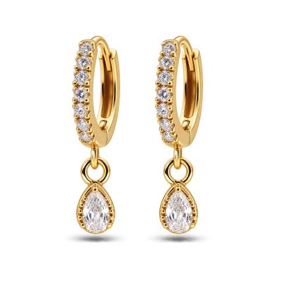 Hinged Hoops Gigi Zirconia Drop