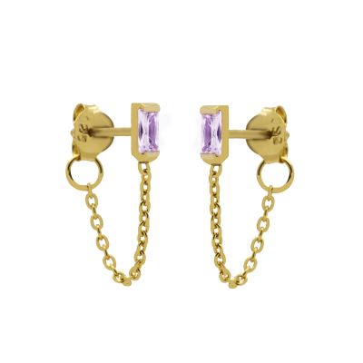 Chain Zirconia Single Square Lila